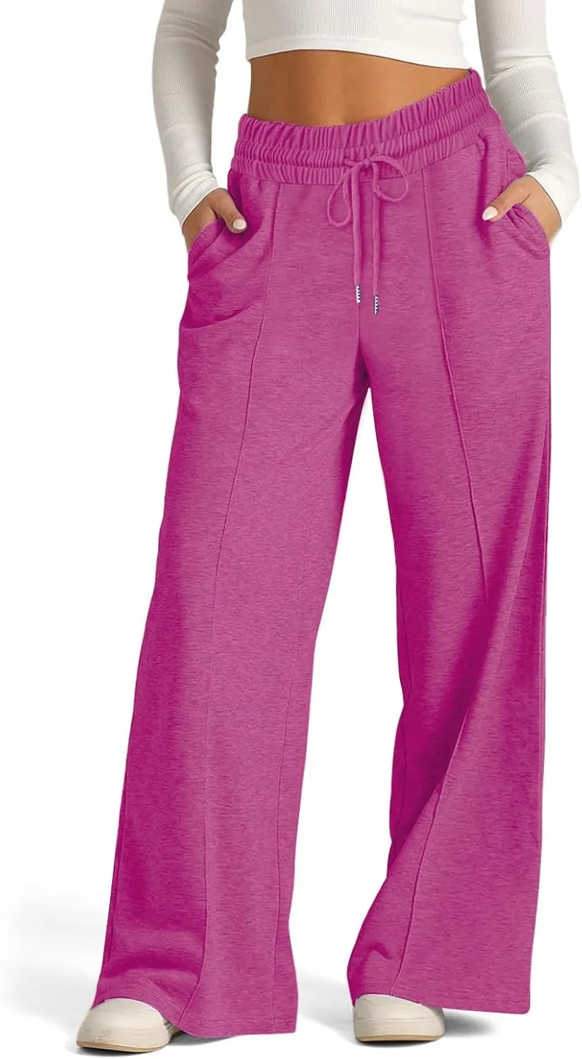 Women's Wide-Legged High-Waisted Yoga Sweatpants with Dressy Casual Loose Fit Fashion
