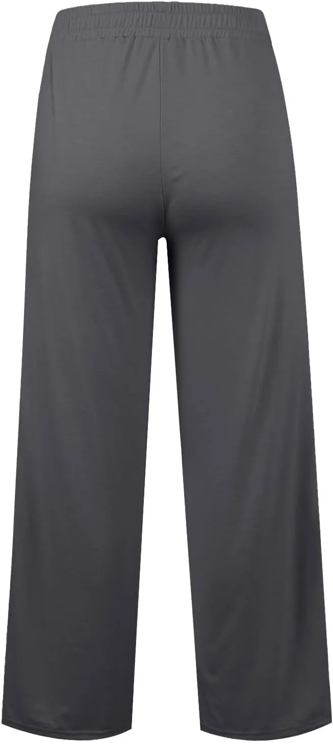 Women's Wide-Legged High-Waisted Yoga Sweatpants with Dressy Casual Loose Fit Fashion