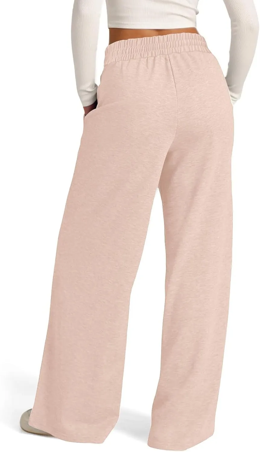 Women's Wide-Legged High-Waisted Yoga Sweatpants with Dressy Casual Loose Fit Fashion