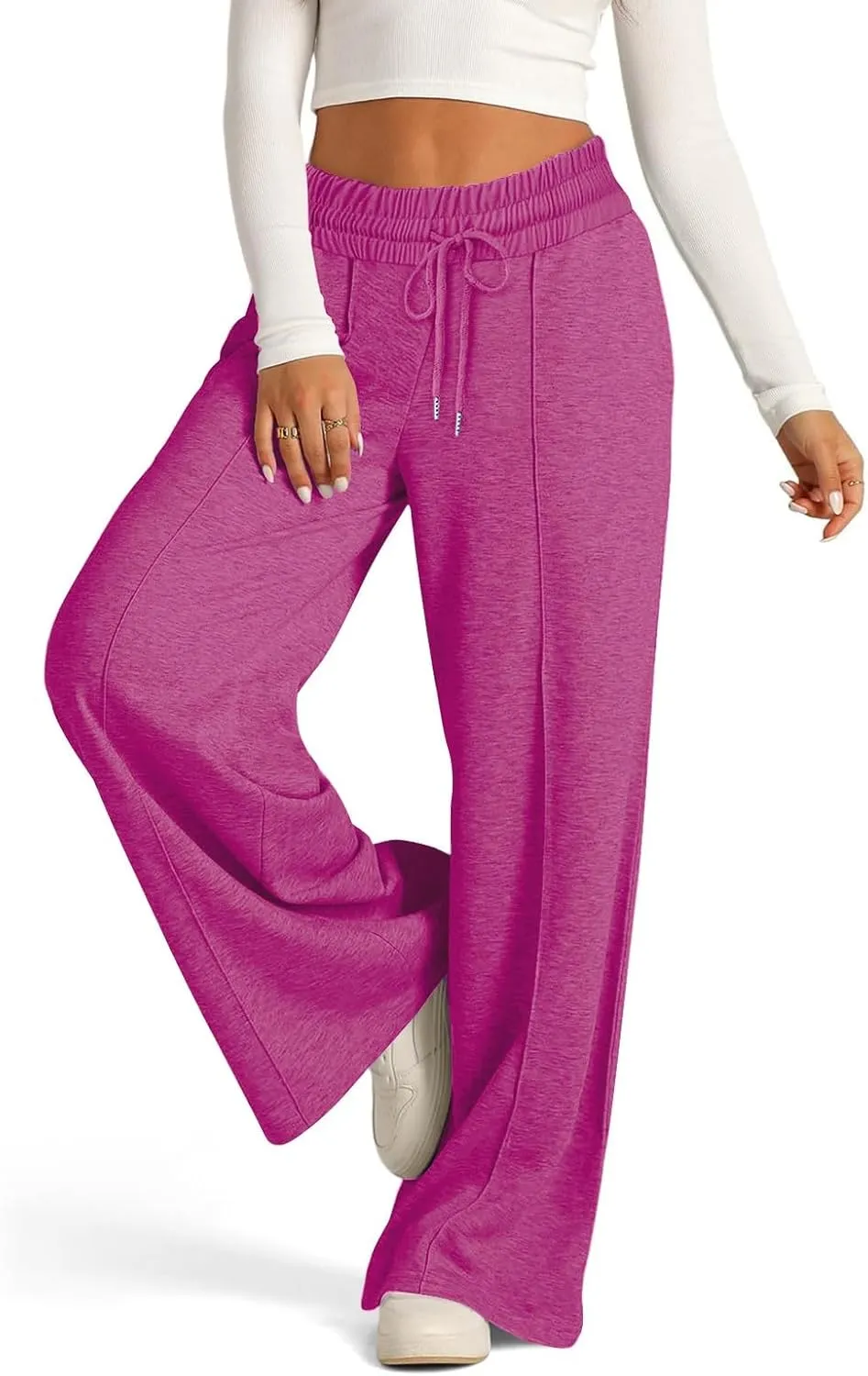 Women's Wide-Legged High-Waisted Yoga Sweatpants with Dressy Casual Loose Fit Fashion