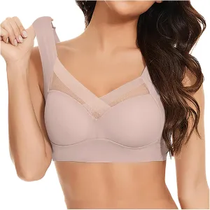 Womens Wireless Bras V Mesh Comfortable Bralette Supportive Tshirt Bra No Underwire Seamless Push Up Everyday Bras