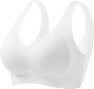Womens Wireless Push Up Bra Super Gather Seamless Bra Anti Sagging Breasts with Lift and Support for Older Women
