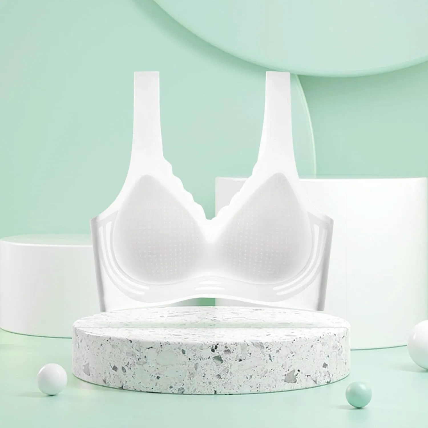 Womens Wireless Push Up Bra Super Gather Seamless Bra Anti Sagging Breasts with Lift and Support for Older Women