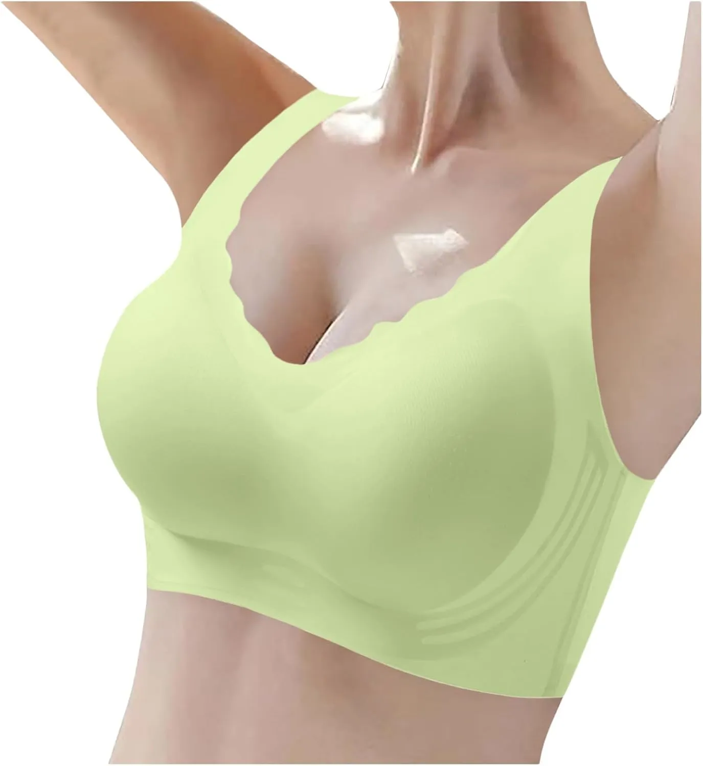 Womens Wireless Push Up Bra Super Gather Seamless Bra Anti Sagging Breasts with Lift and Support for Older Women