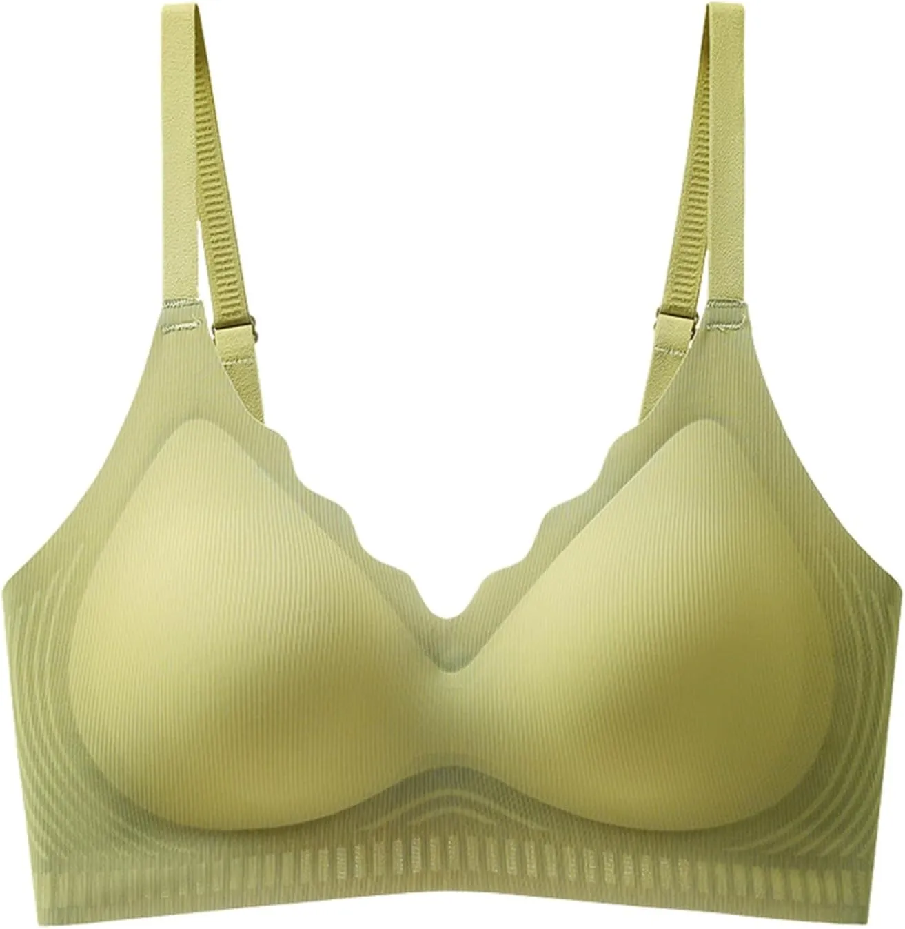 Women's Wireless Supportive Bras Comfortable Seamless Full Coverage Bra No Underwire Soft Push Up Everyday Bralette