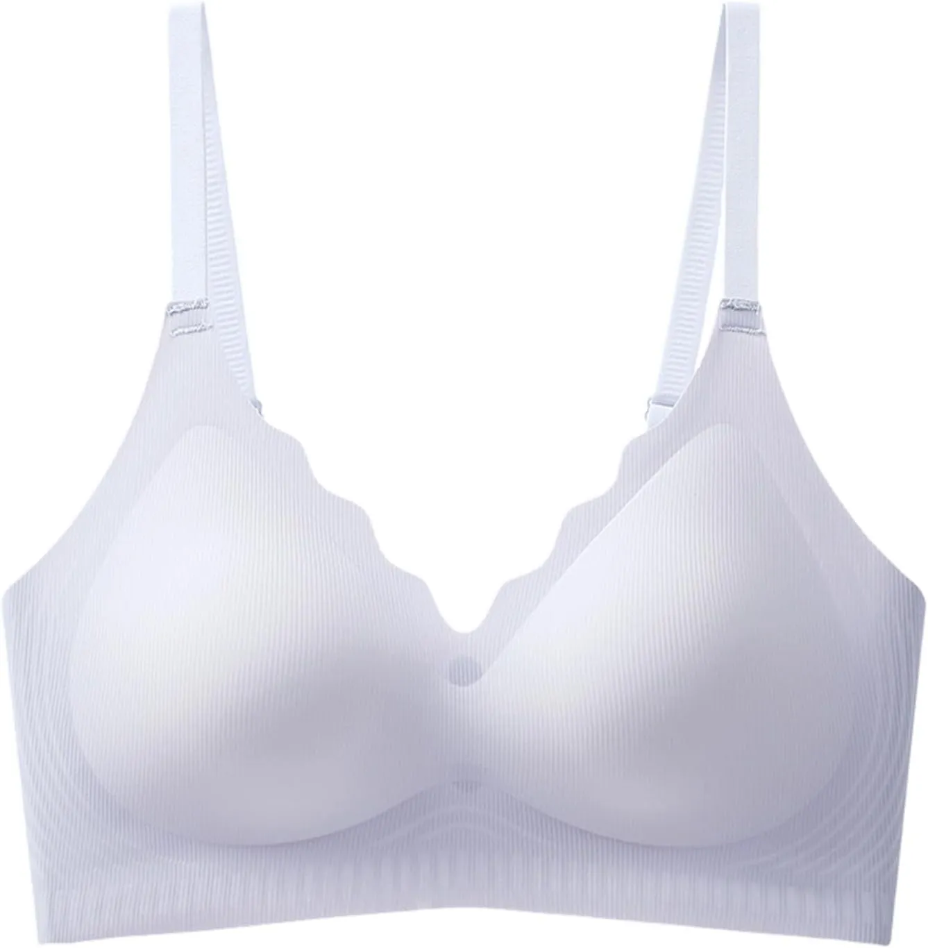 Women's Wireless Supportive Bras Comfortable Seamless Full Coverage Bra No Underwire Soft Push Up Everyday Bralette