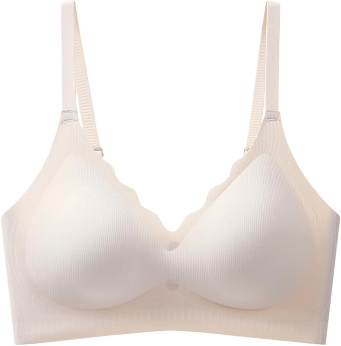Women's Wireless Supportive Bras Comfortable Seamless Full Coverage Bra No Underwire Soft Push Up Everyday Bralette