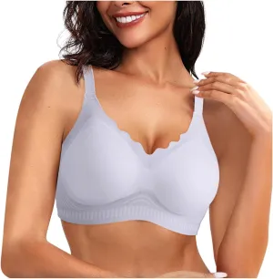 Women's Wireless Supportive Bras Comfortable Seamless Full Coverage Bra No Underwire Soft Push Up Everyday Bralette