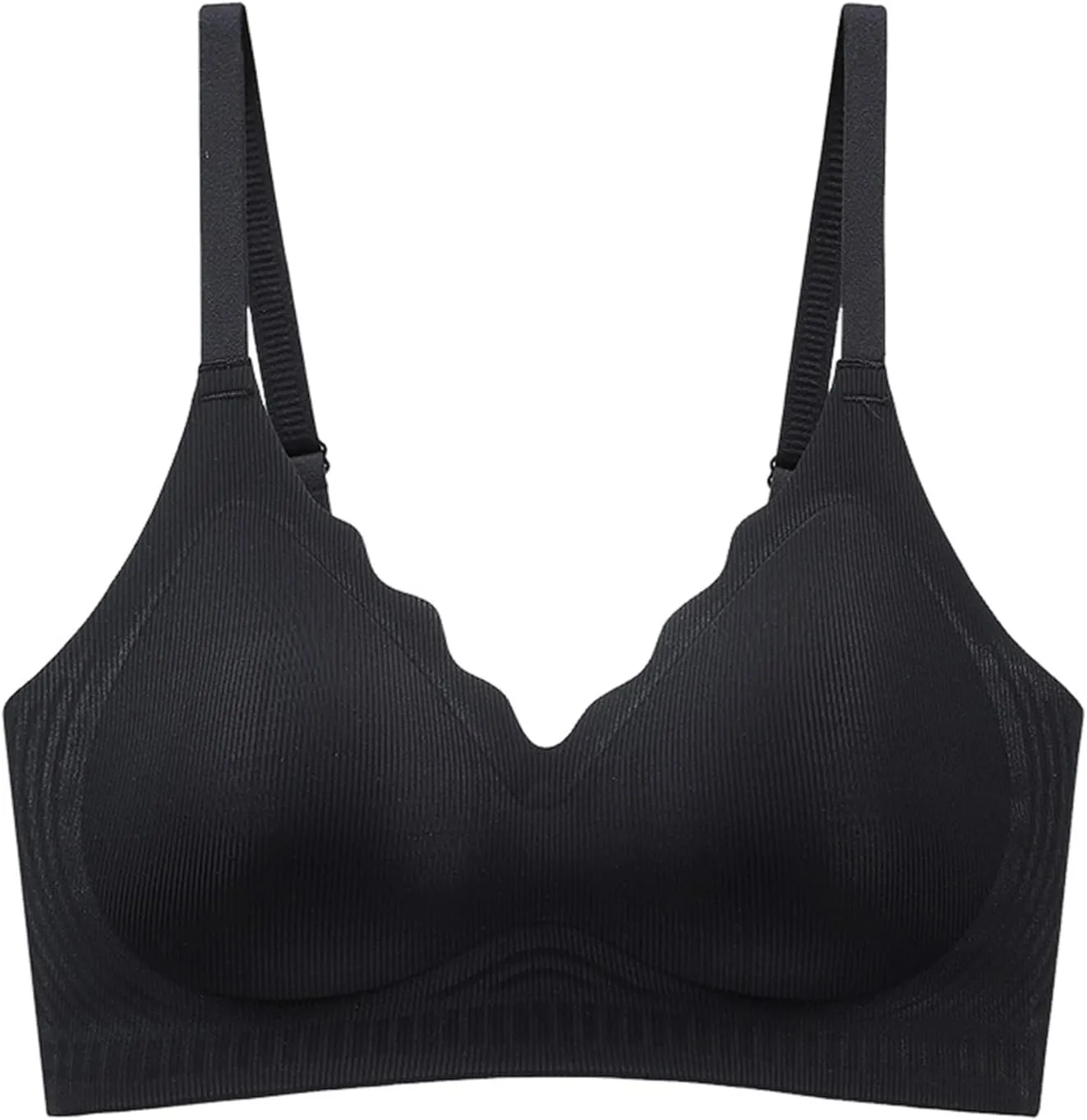Women's Wireless Supportive Bras Comfortable Seamless Full Coverage Bra No Underwire Soft Push Up Everyday Bralette