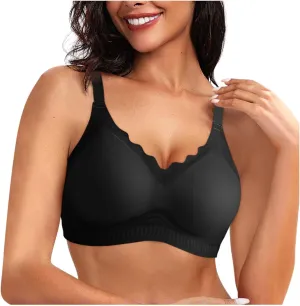 Women's Wireless Supportive Bras Comfortable Seamless Full Coverage Bra No Underwire Soft Push Up Everyday Bralette