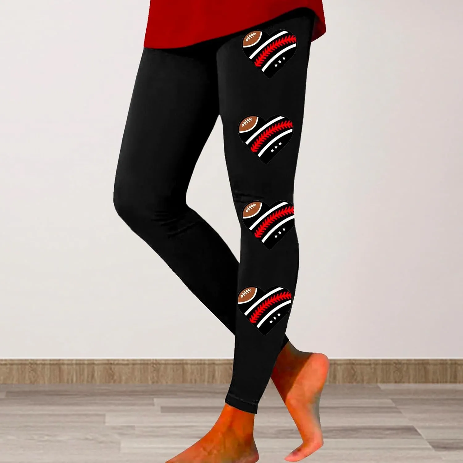 Workout Leggings for Women Plus Size Womens Valentines Plaid Pants Lace Leggings with Bows