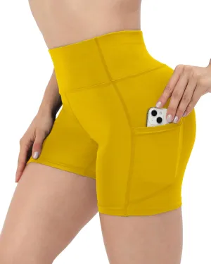 Workout Yoga Biker Shorts for Women with Pockets,Soft High Waisted Tummy Control Running Gym Shorts