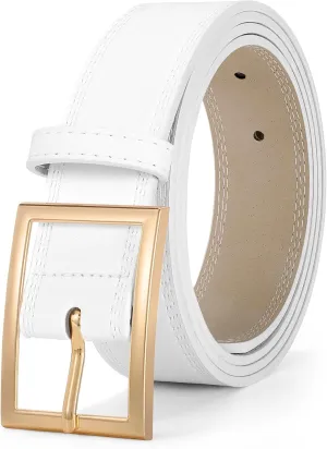 XZQTIVE Women Leather Belts for Jeans Pants Dresses Fashion Waist Belt for Women with Pin Buckle
