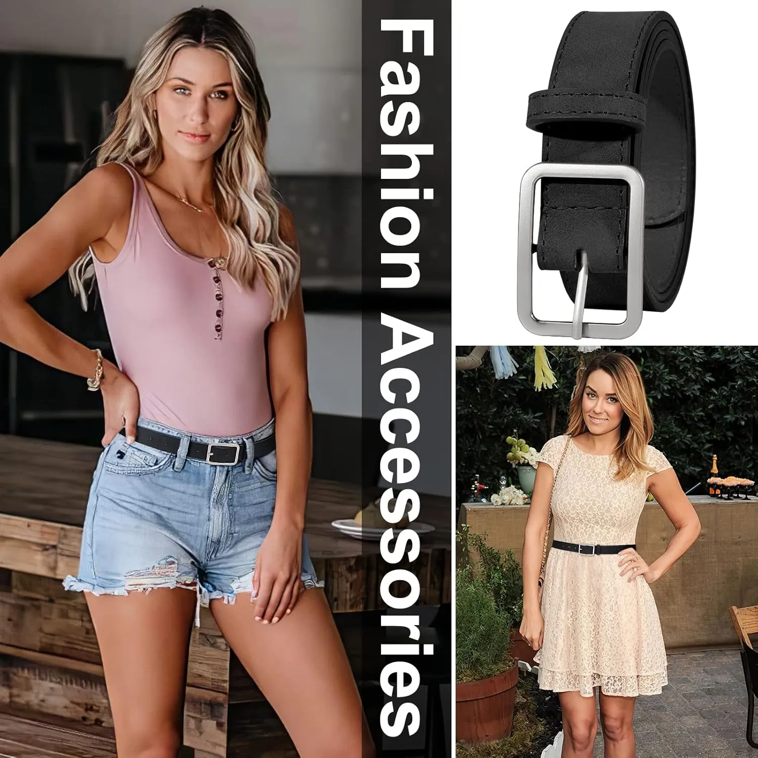 XZQTIVE Women Suede Belt Fashion Leather Belts With Silver Buckle Ladies Waist Belt For Jean Pant