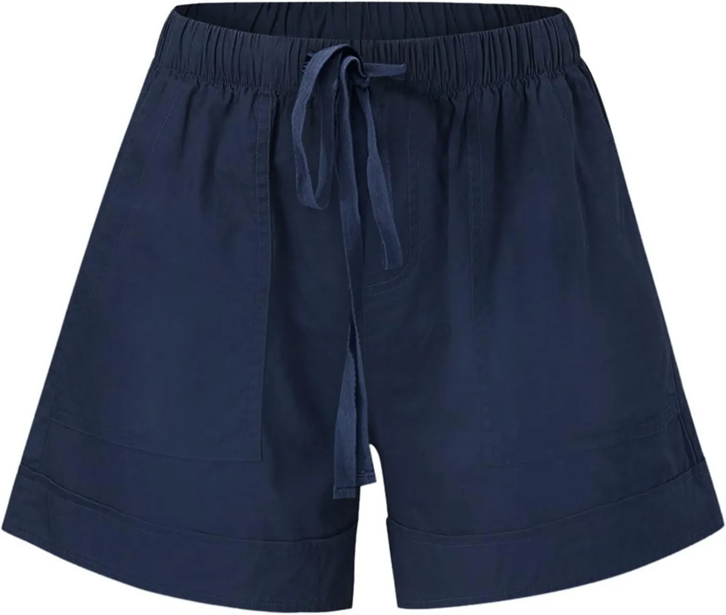 ZDRZK Womens Plus Size Shorts Elastic High Waisted Drawstring Trouser Shorts Pocketed Dressy Casual Summer Shorts 2024